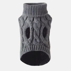 Cozy Knit Pet Sweater for Cats & Dogs - Warm Pullover, Gray, Size XL